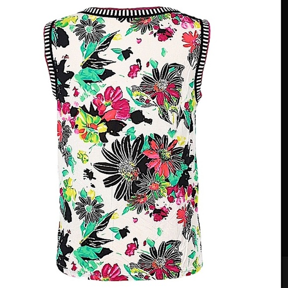 Stizzoli Women’s Misses Regular Scoop Neck Sleeveless Floral Print Blouse - Picture 2 of 4